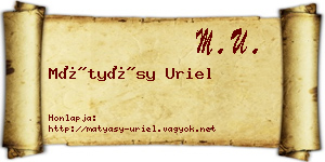 Mátyásy Uriel névjegykártya